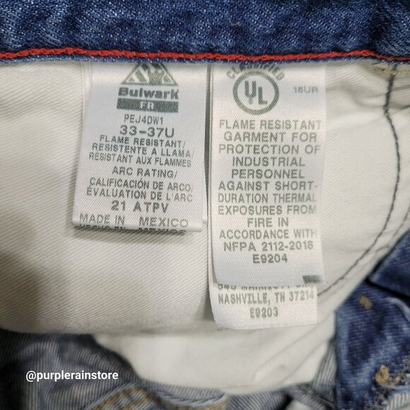 Bulwark FR Cat 2112 Jeans 32x28 Fire Resistant Work Wear Medium Wash Denim - Picture 5 of 12